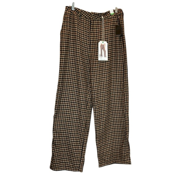 Regeneration Trousers Wide Leg Check NWT Size 11 - Picture 2 of 7